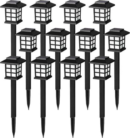 Solar Outdoor Lights,12 Pack Solar Path Lights, Solar Walkway Lights Outdoor, Solar Garden Lights, Solar Pathway Lights Outdoor Waterproof for Garden, Yard, Landscape and Driveway(Warm White)