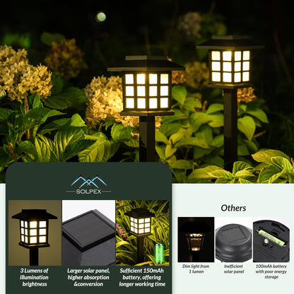 Solar Outdoor Lights,12 Pack Solar Path Lights, Solar Walkway Lights Outdoor, Solar Garden Lights, Solar Pathway Lights Outdoor Waterproof for Garden, Yard, Landscape and Driveway(Warm White)