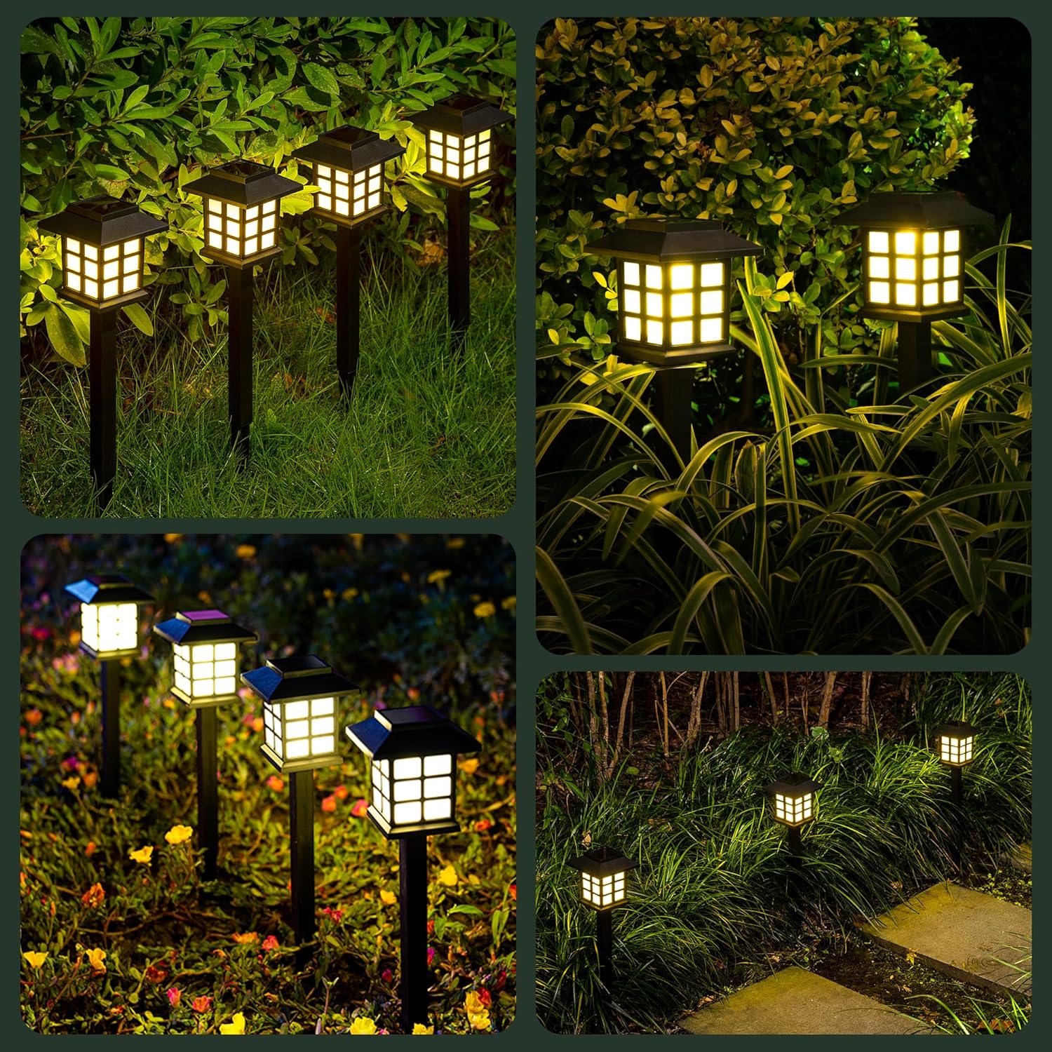 Solar Outdoor Lights,12 Pack Solar Path Lights, Solar Walkway Lights Outdoor, Solar Garden Lights, Solar Pathway Lights Outdoor Waterproof for Garden, Yard, Landscape and Driveway(Warm White)