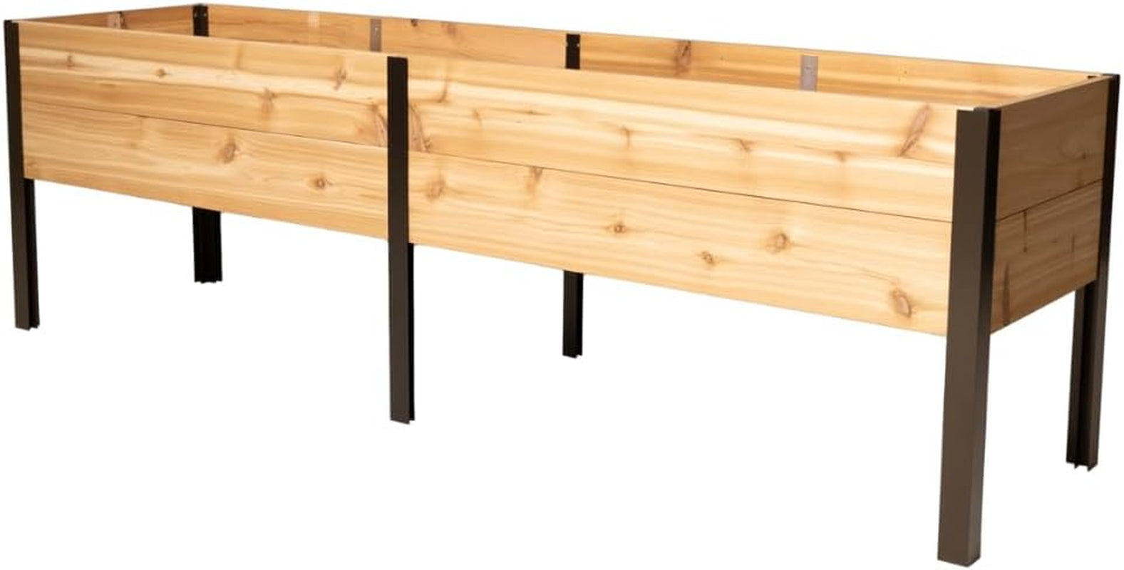 Raised Garden Bed Elevated Cedar Planter Box | 2' X 8' Heavy Duty Standing Planter for Outdoor Plant Vegetables Flowers Perfect for Patio, Lawn & Backyard